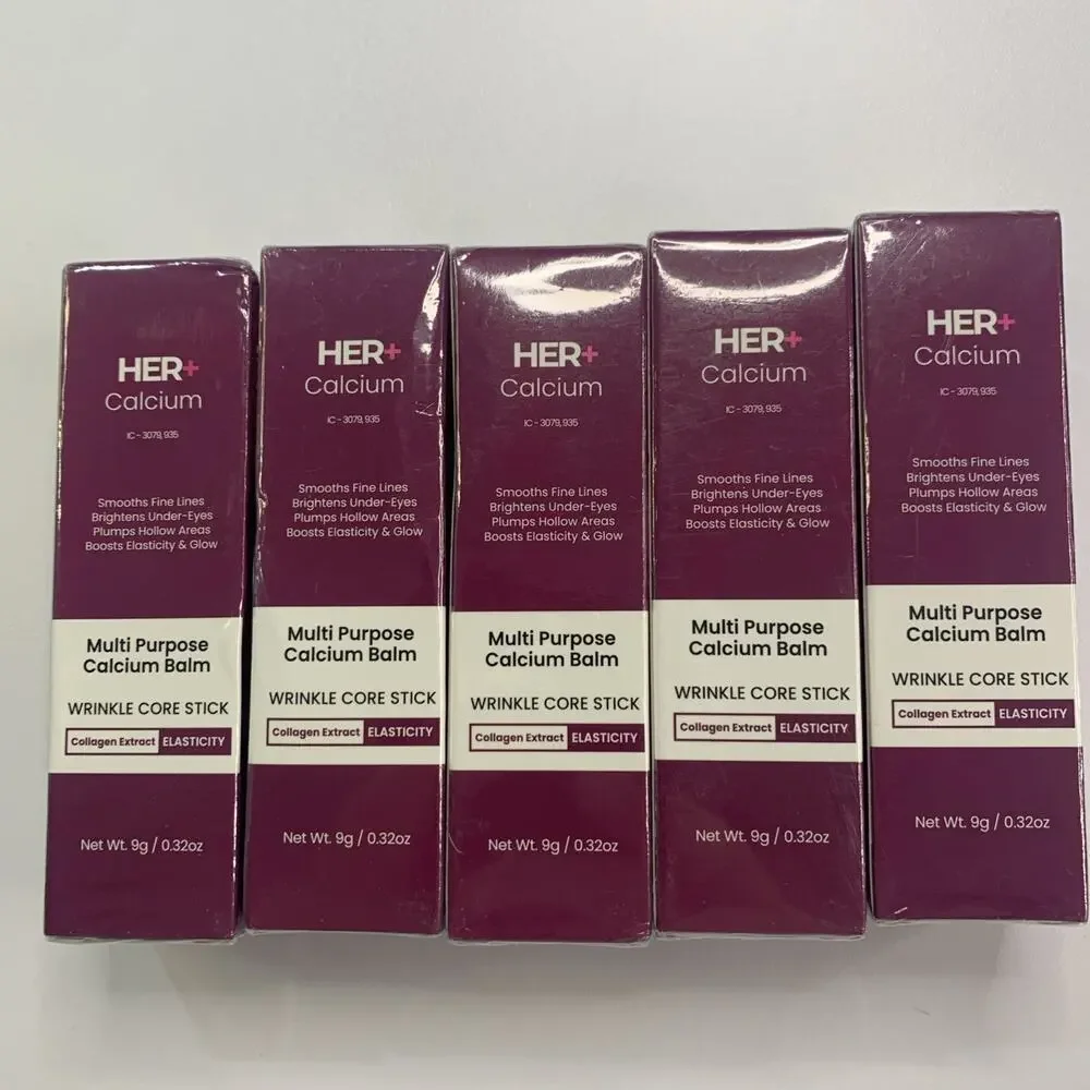 NEW! 5x Her+ Calcium Multi-Purpose Balm Wrinkle Stick K-Beauty Exp 2/29